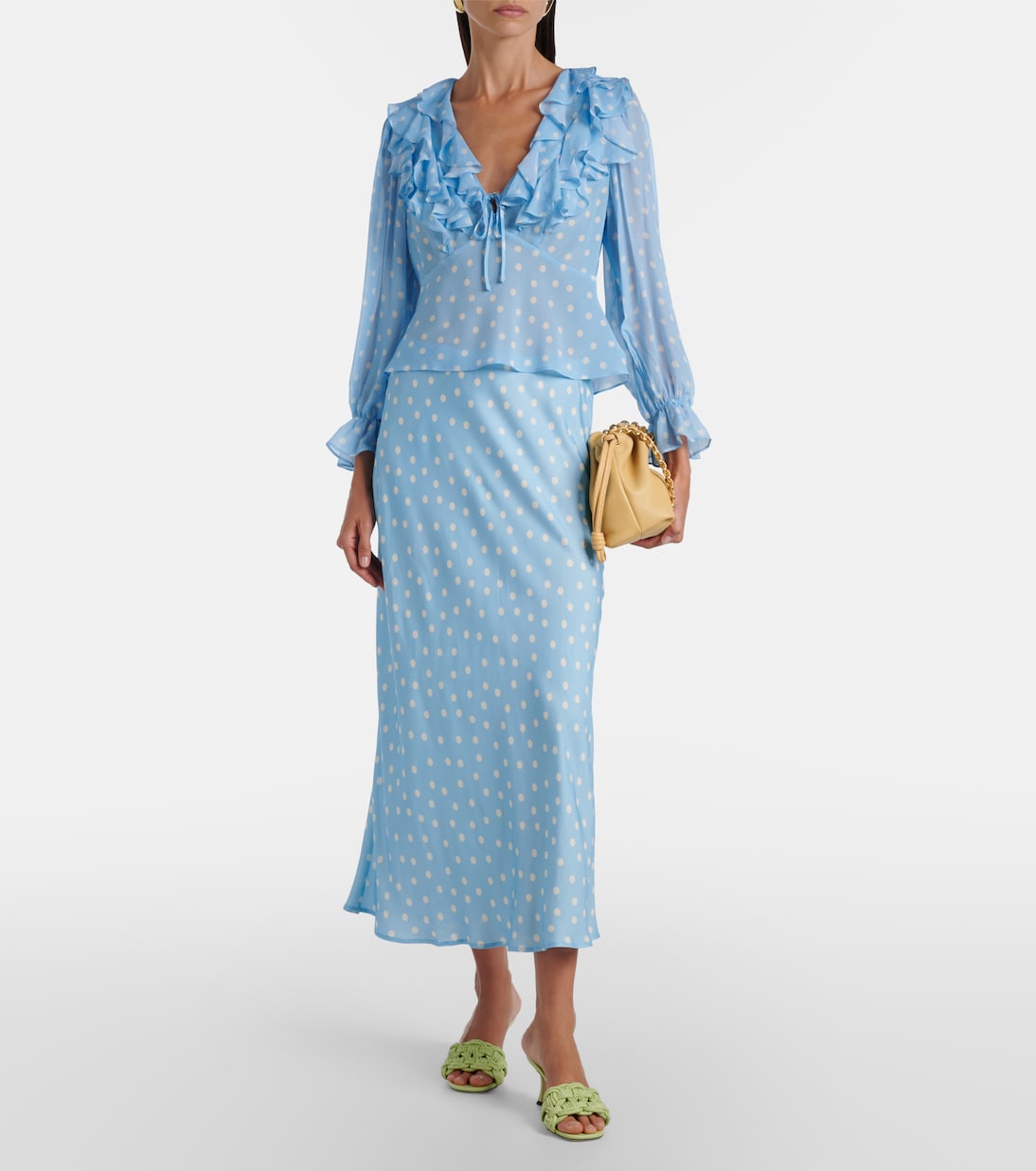 Ardith polka-dot midi skirt | Rixo