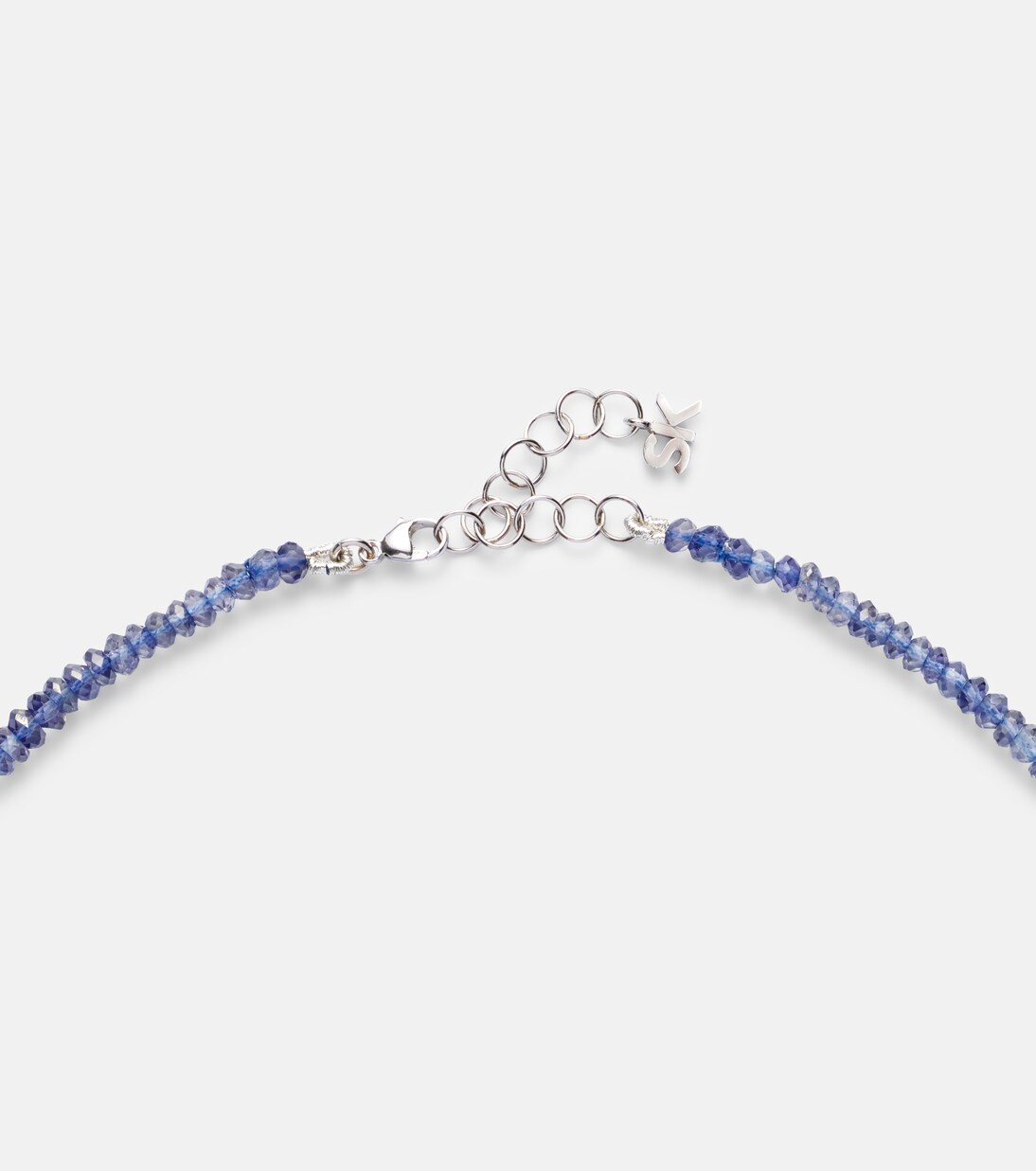 18kt white gold beaded necklace with sapphires and diamonds | Suzanne Kalan
