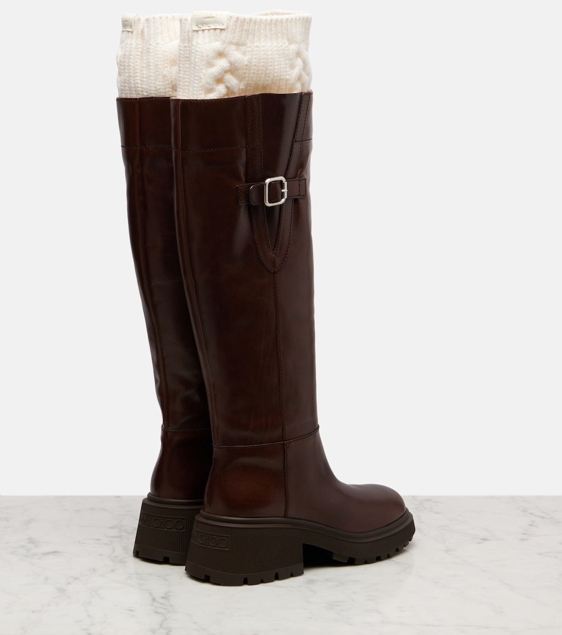Tamsin wool and leather knee-high boots  | Jimmy Choo