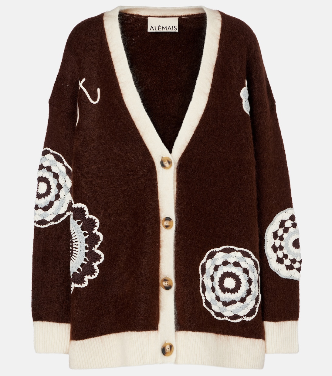 Cardigan mit Häkelstrick | Alémais