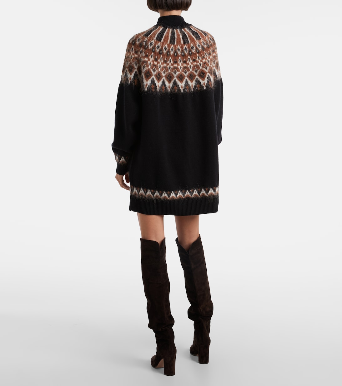 Liza Fair Isle wool-blend sweater dress | Staud