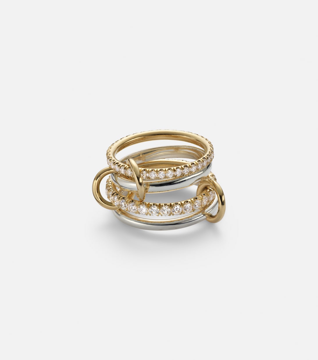 Halley 18kt gold and sterling silver ring with diamonds | Spinelli Kilcollin