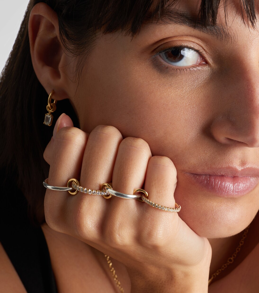 Halley 18kt gold and sterling silver ring with diamonds | Spinelli Kilcollin