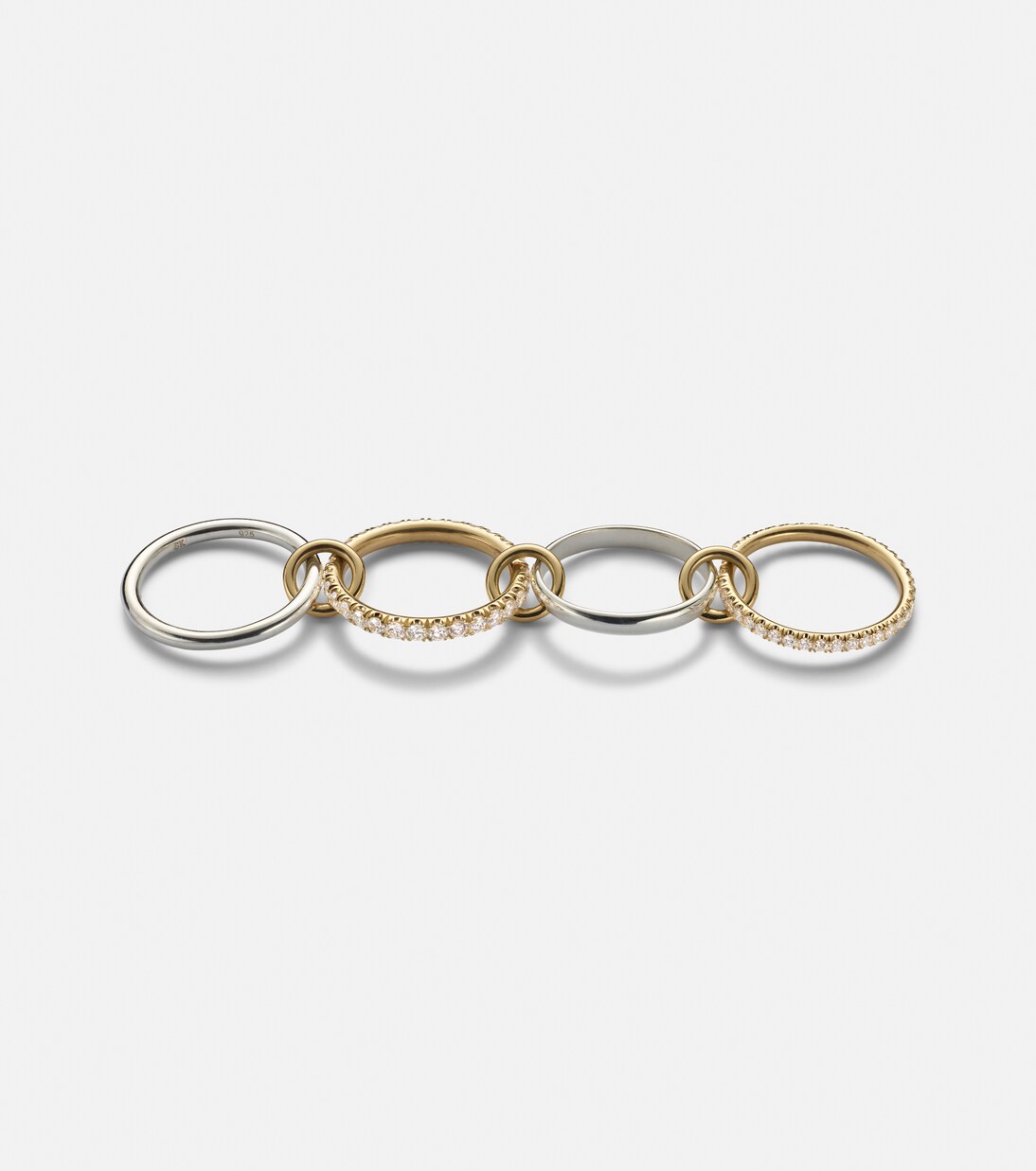 Halley 18kt gold and sterling silver ring with diamonds | Spinelli Kilcollin