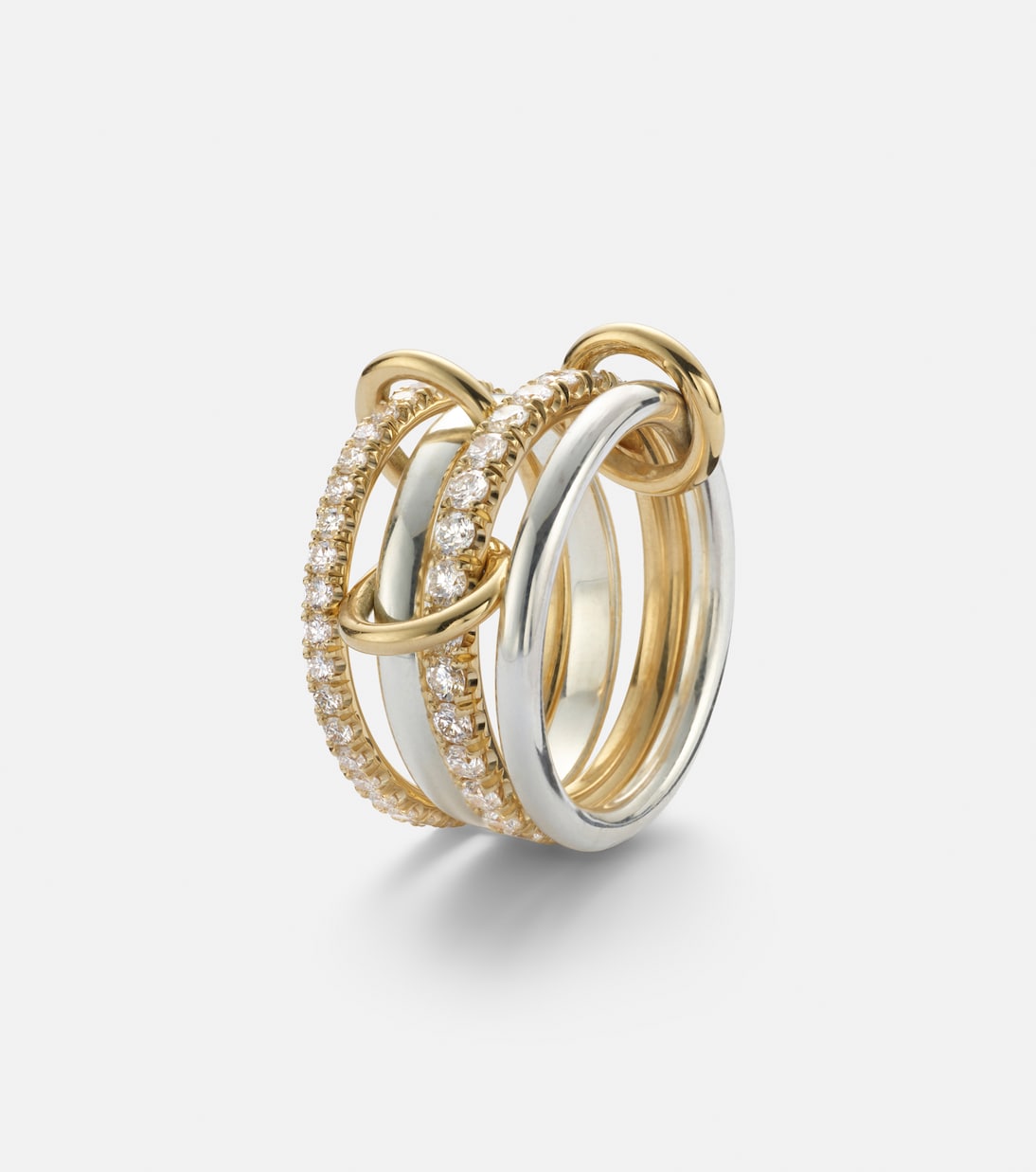 Halley 18kt gold and sterling silver ring with diamonds | Spinelli Kilcollin