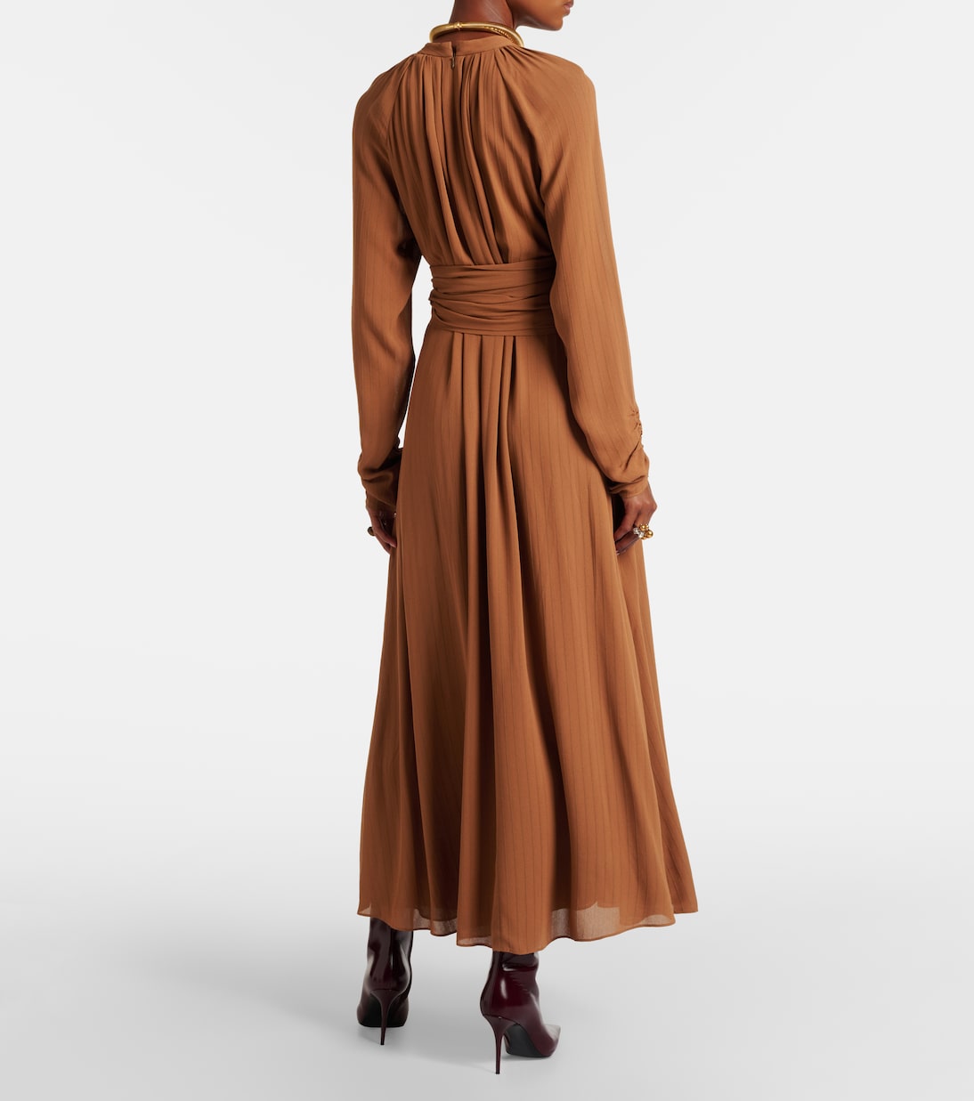 Pinky belted draped maxi dress | Joseph