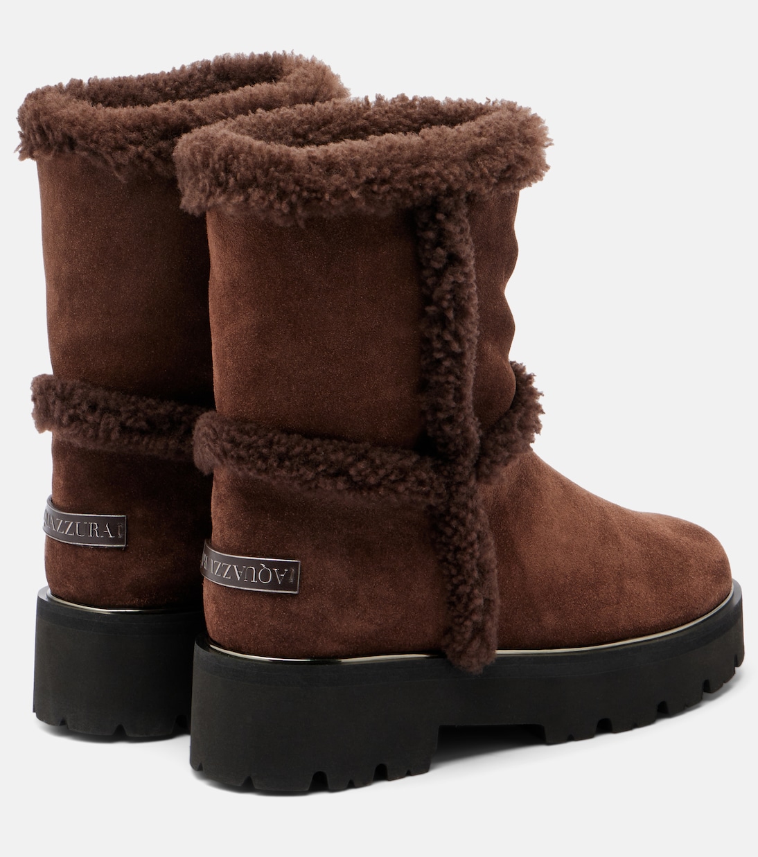 Teddi 20 shearling-trimmed suede ankle boots | Aquazzura