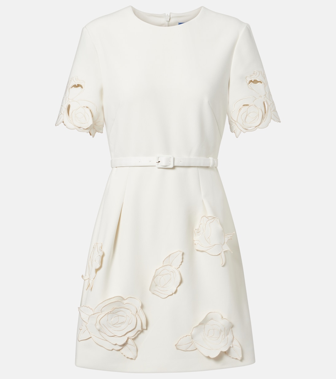 Aurelie belted floral-appliqué minidress | Leo Lin