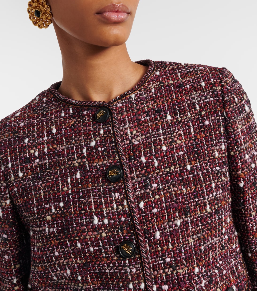 Cropped cotton-blend bouclé jacket | Etro