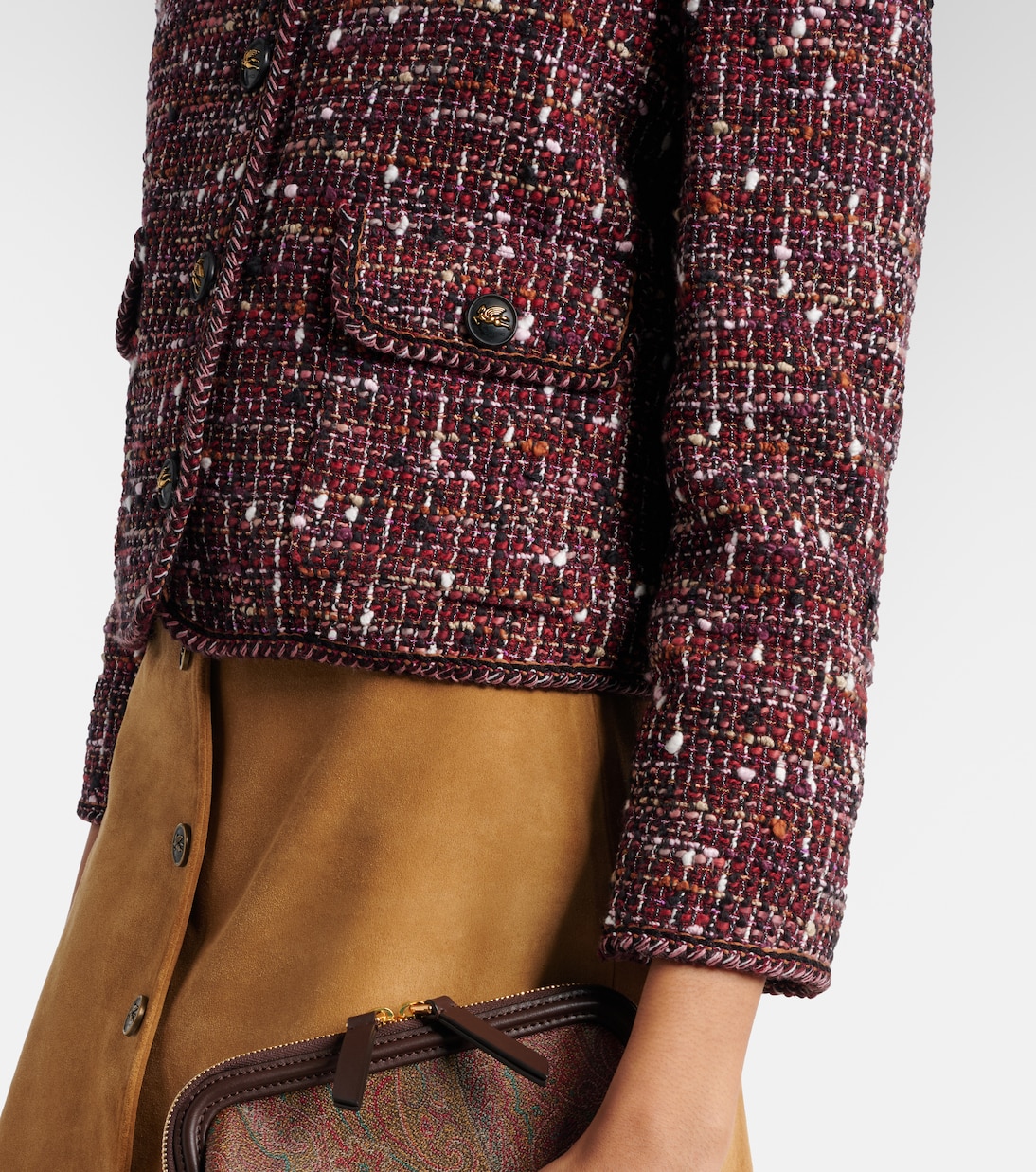 Cropped cotton-blend bouclé jacket | Etro