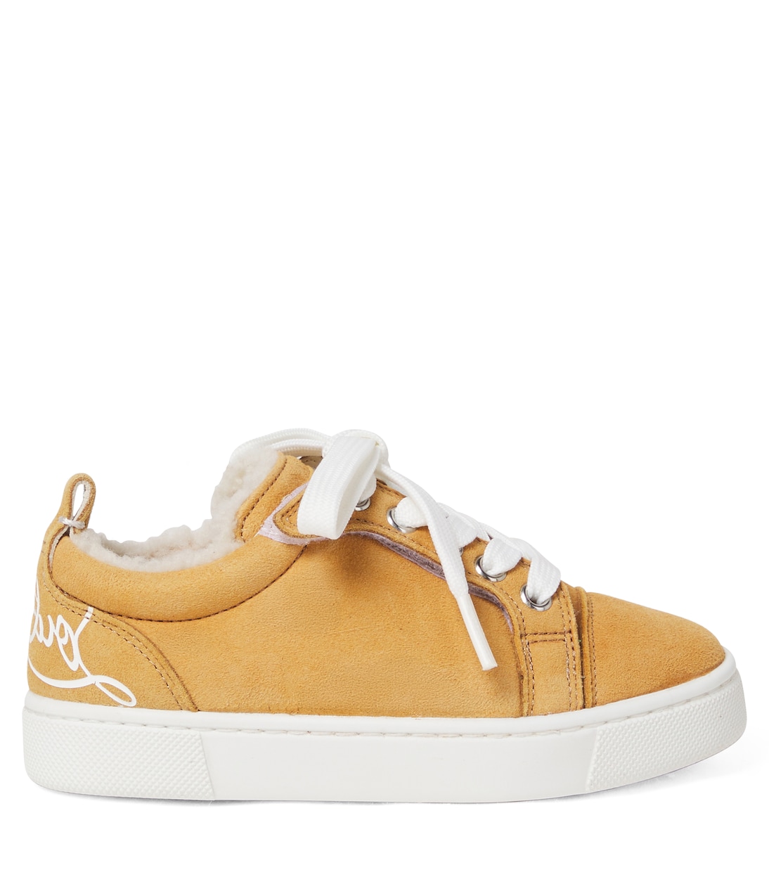 Funnyto shearling-lined suede sneakers | Christian Louboutin Kids