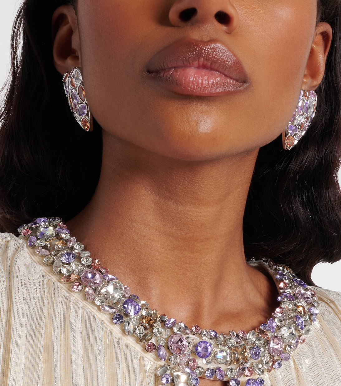 Crystal-embellished earrings | Self-Portrait