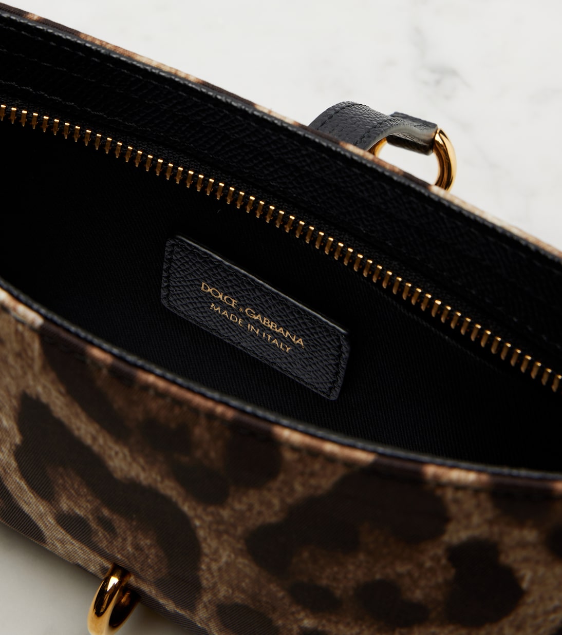 Lock leopard-print canvas shoulder bag | Dolce&Gabbana
