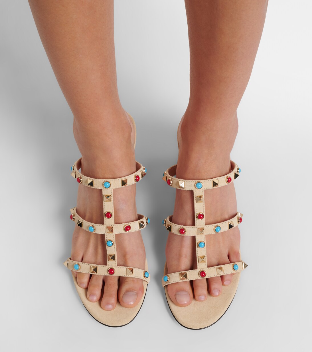 Embellished suede sandals | Valentino Garavani