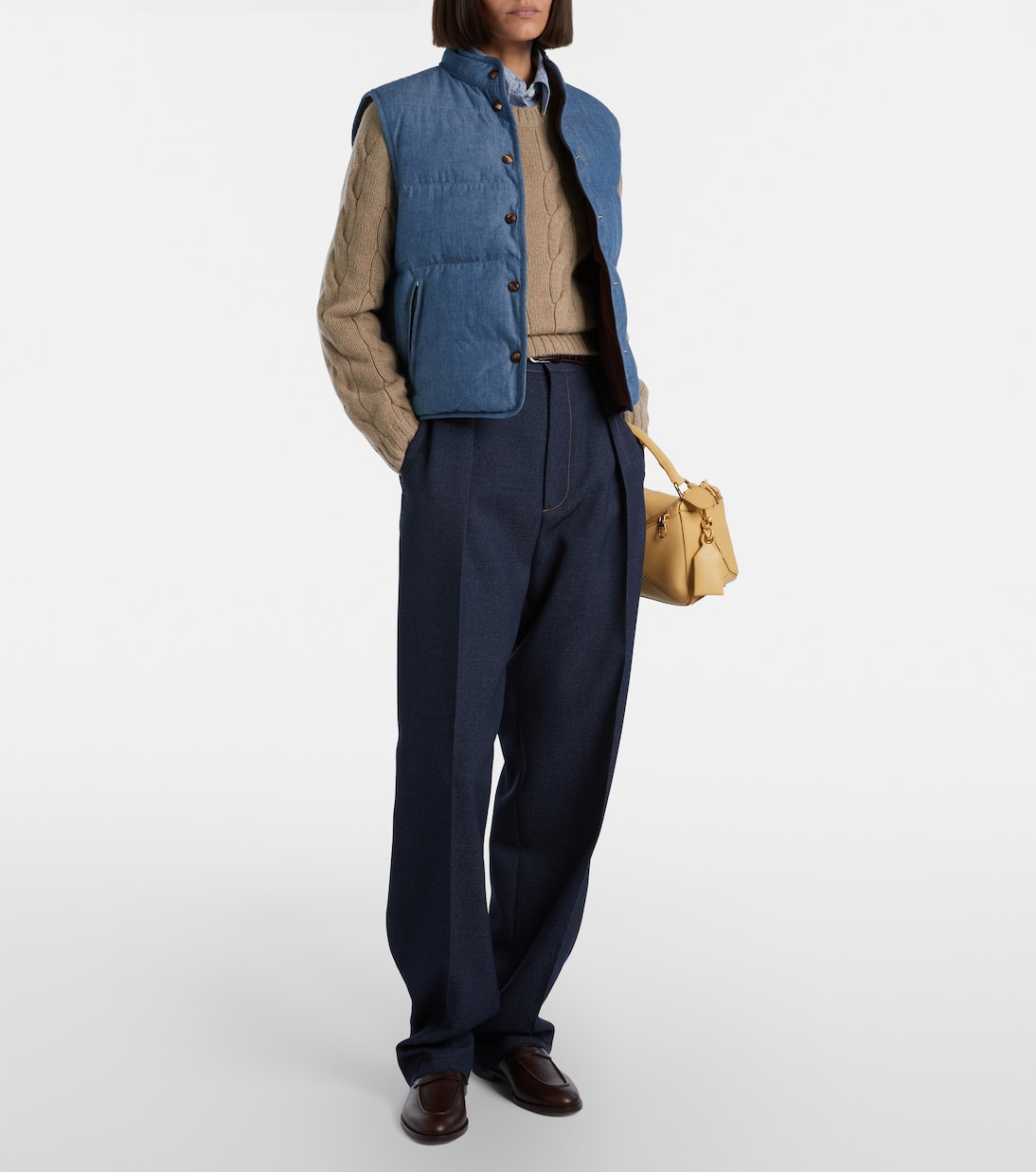 Kris cotton chambray puffer jacket | Loro Piana