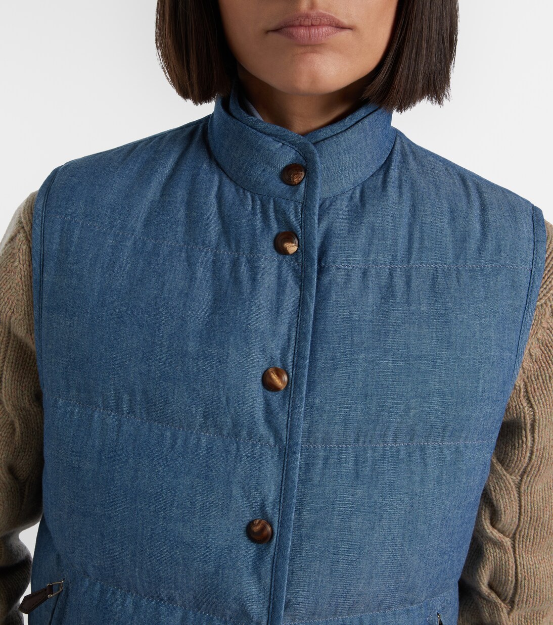 Kris cotton chambray puffer jacket | Loro Piana