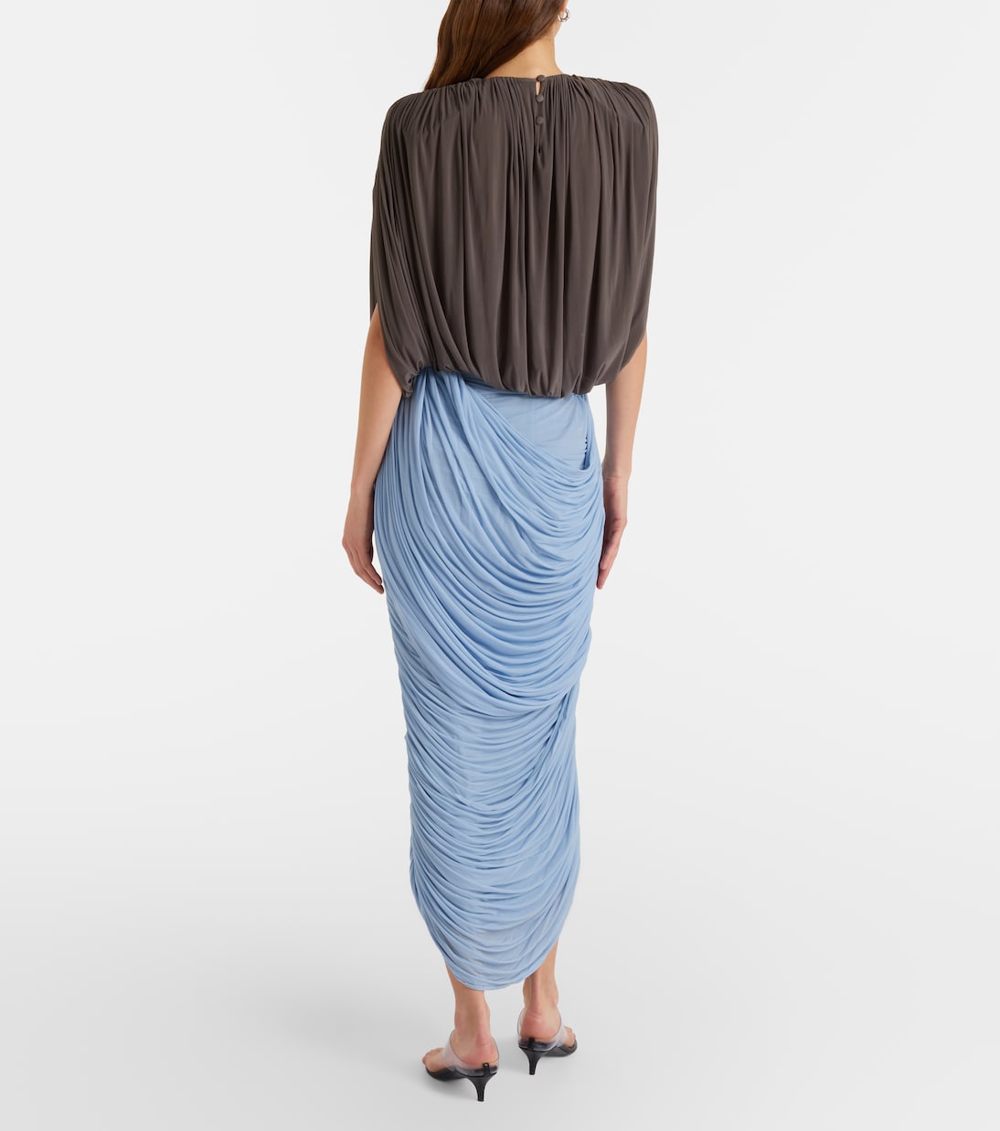 Draped ruched jersey midi skirt | Magda Butrym
