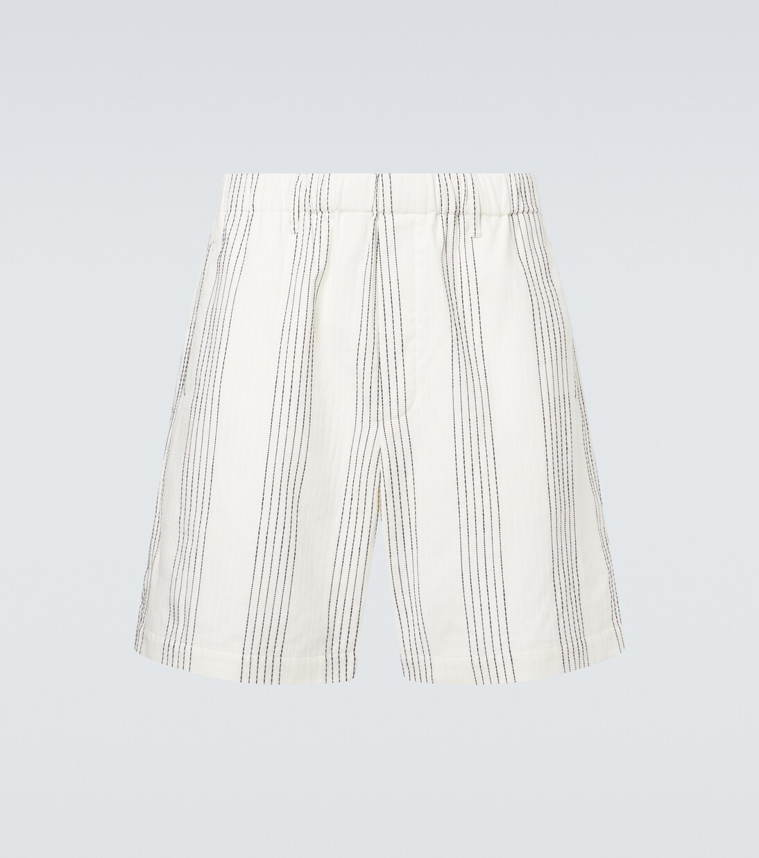 Kantha striped cotton Bermuda shorts | Commas