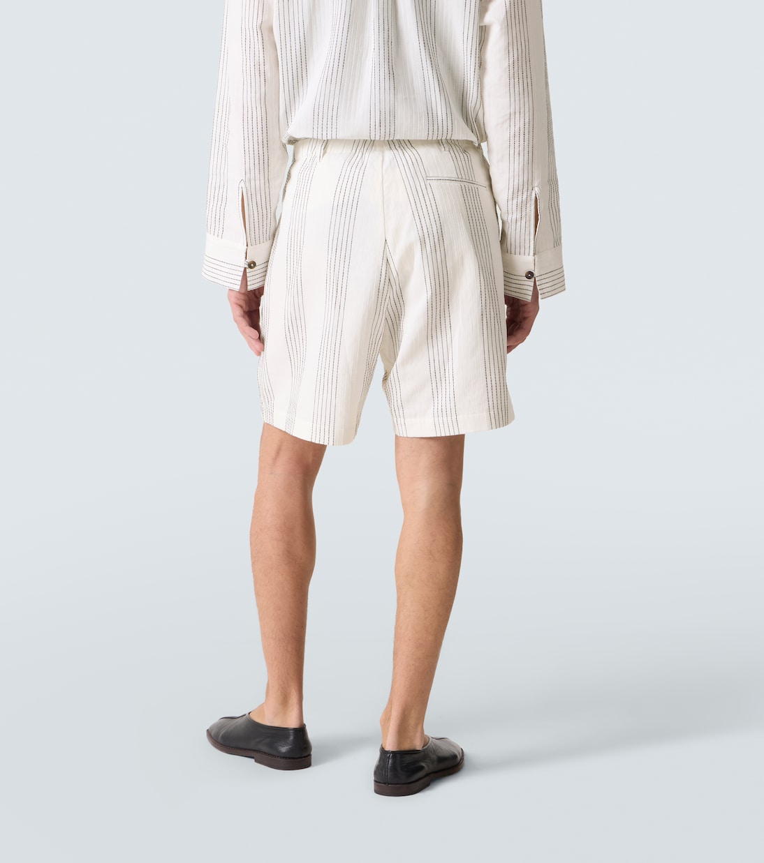 Kantha striped cotton Bermuda shorts | Commas