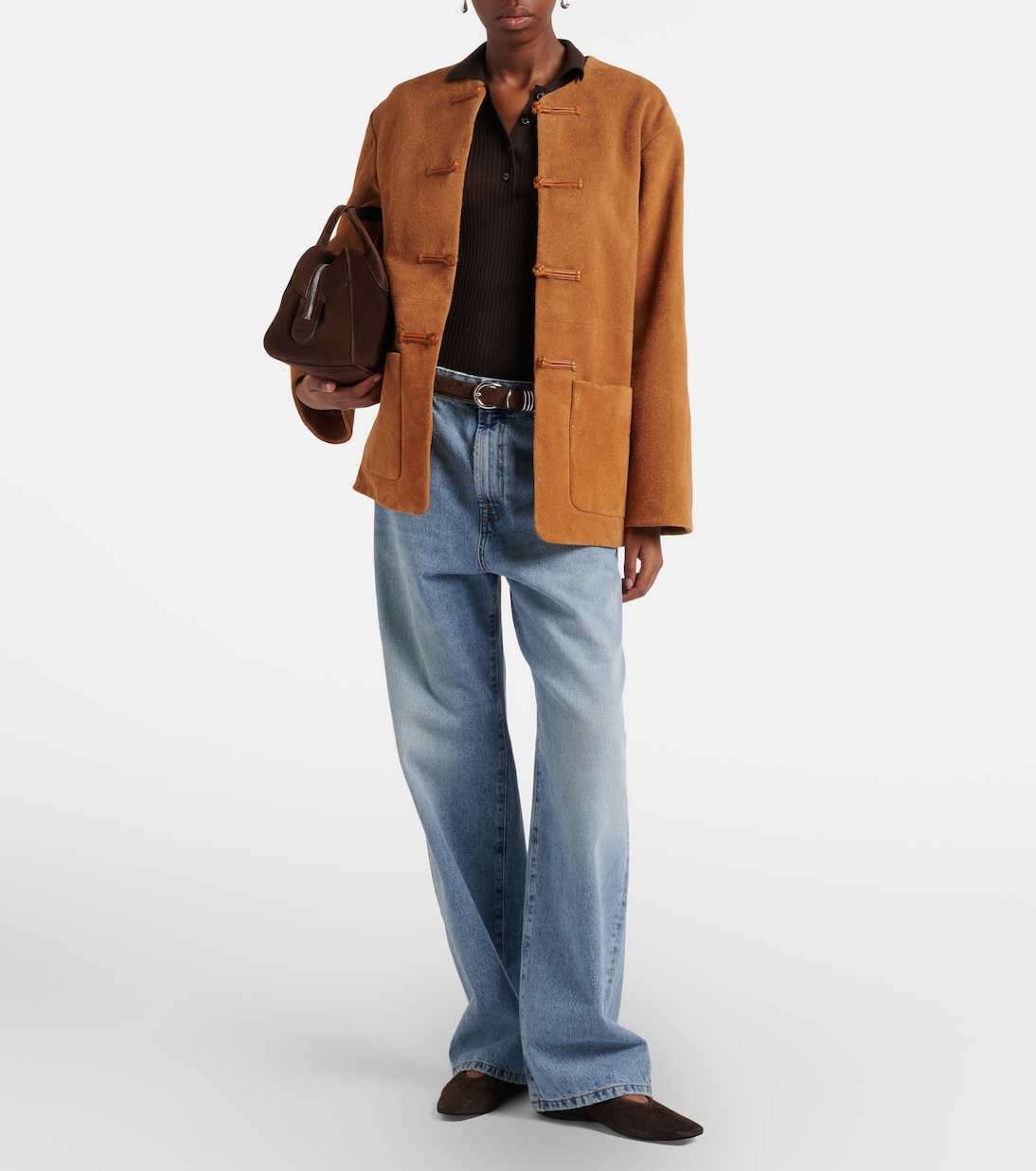 Leather-trimmed suede jacket | Róhe