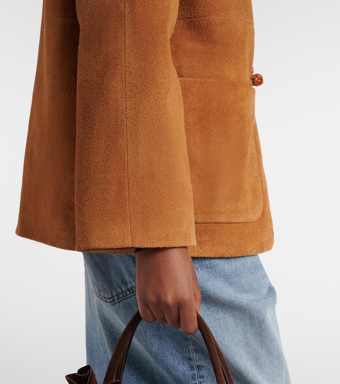Leather-trimmed suede jacket | Róhe