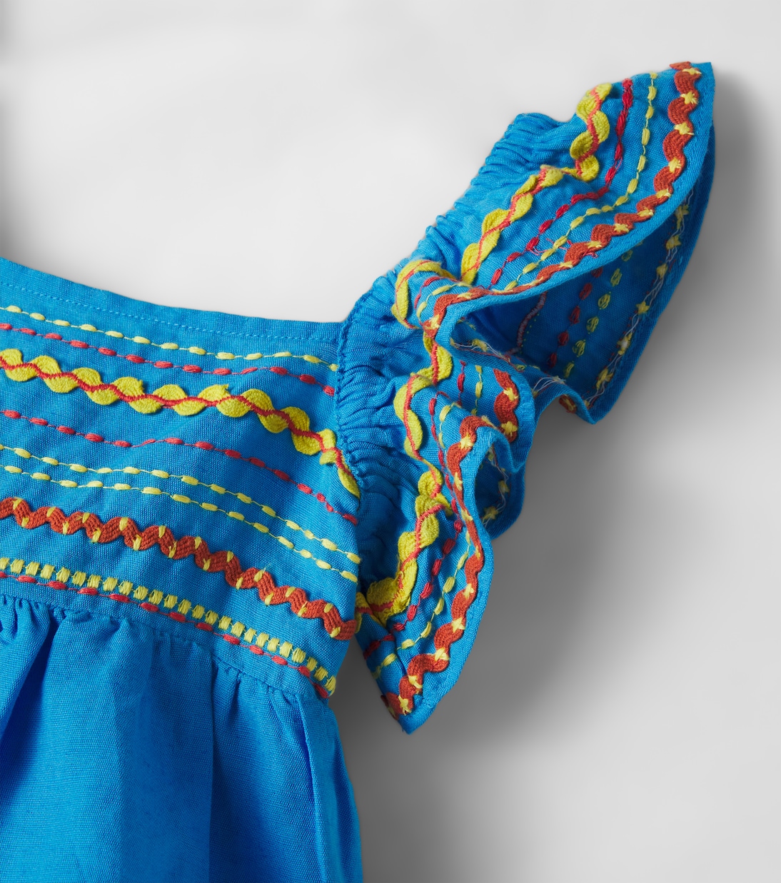 Embroidered shirred linen and cotton top | Stella McCartney Kids