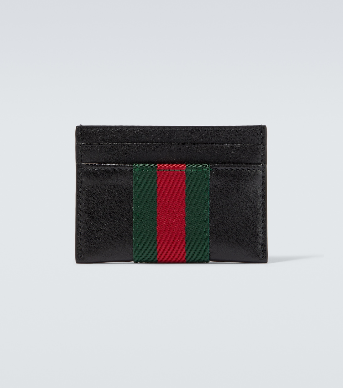 Web Trademark leather card holder | Gucci