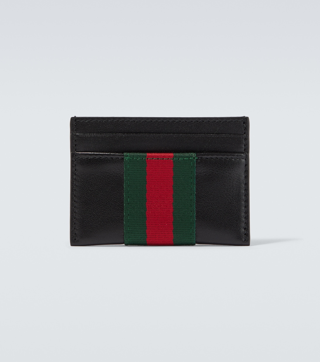 Web Trademark leather card holder | Gucci