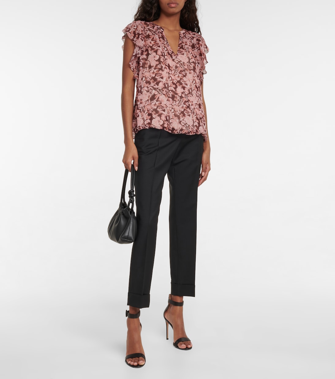 Ruffled floral blouse | Velvet
