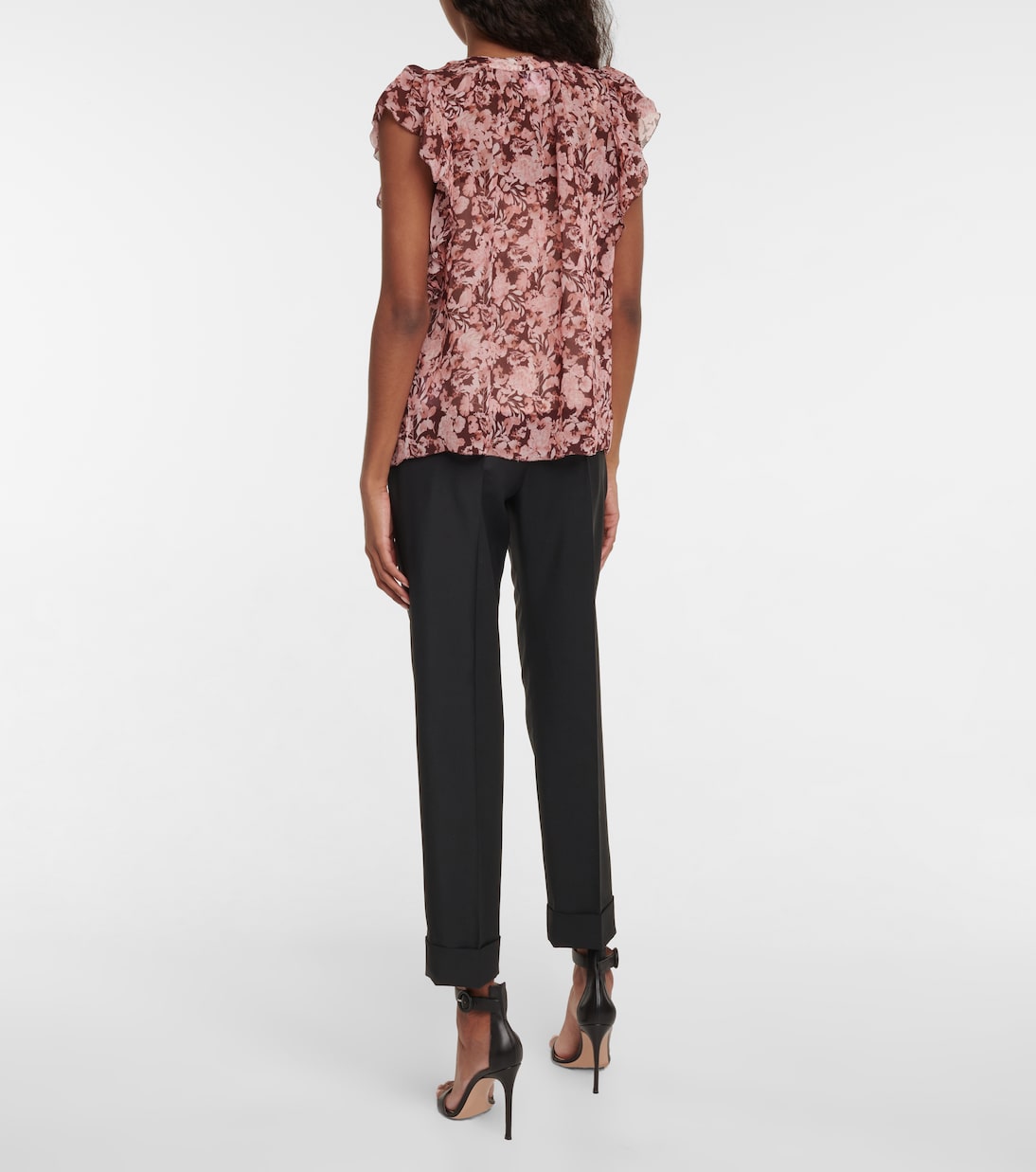 Ruffled floral blouse | Velvet