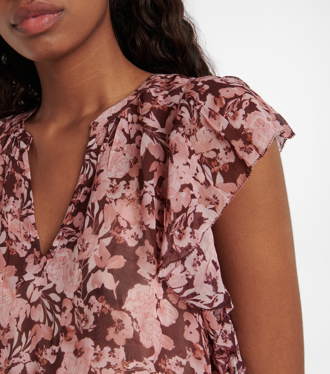 Ruffled floral blouse | Velvet