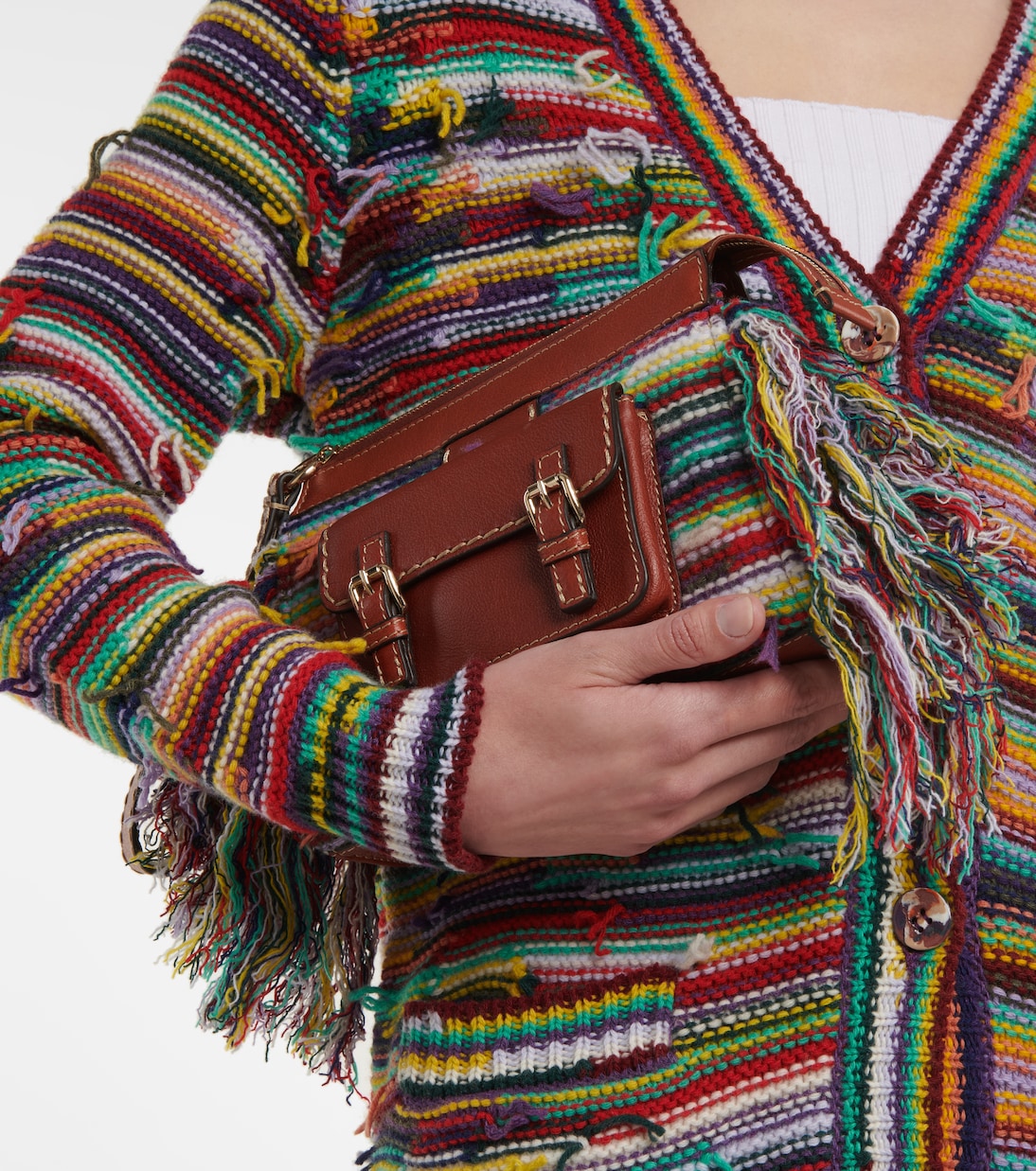 Clutch Edith in cashmere e pelle | Chloé