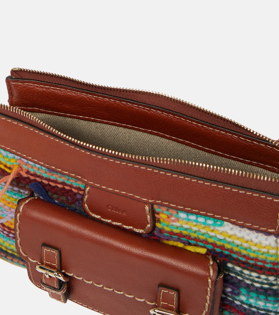 Clutch Edith in cashmere e pelle | Chloé
