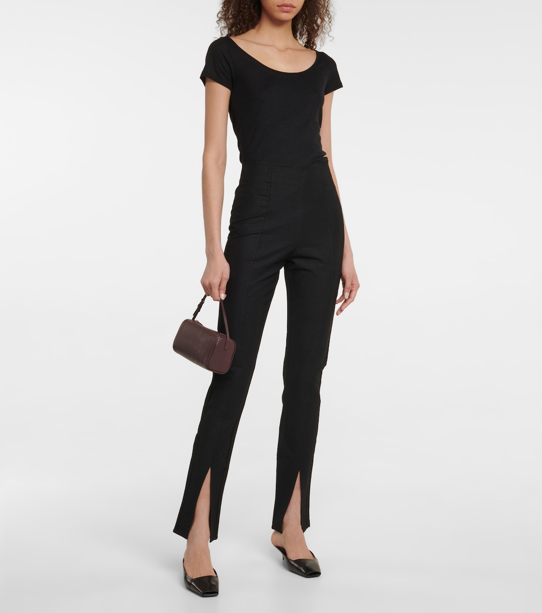 Split-cuff high-rise slim pants | Toteme