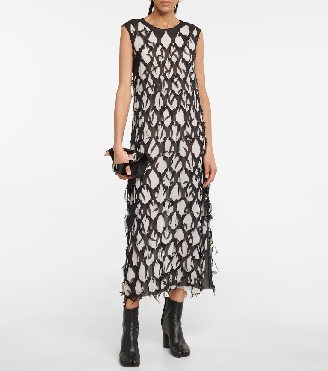 Ruffled silk-blend tulle midi dress | Maison Margiela