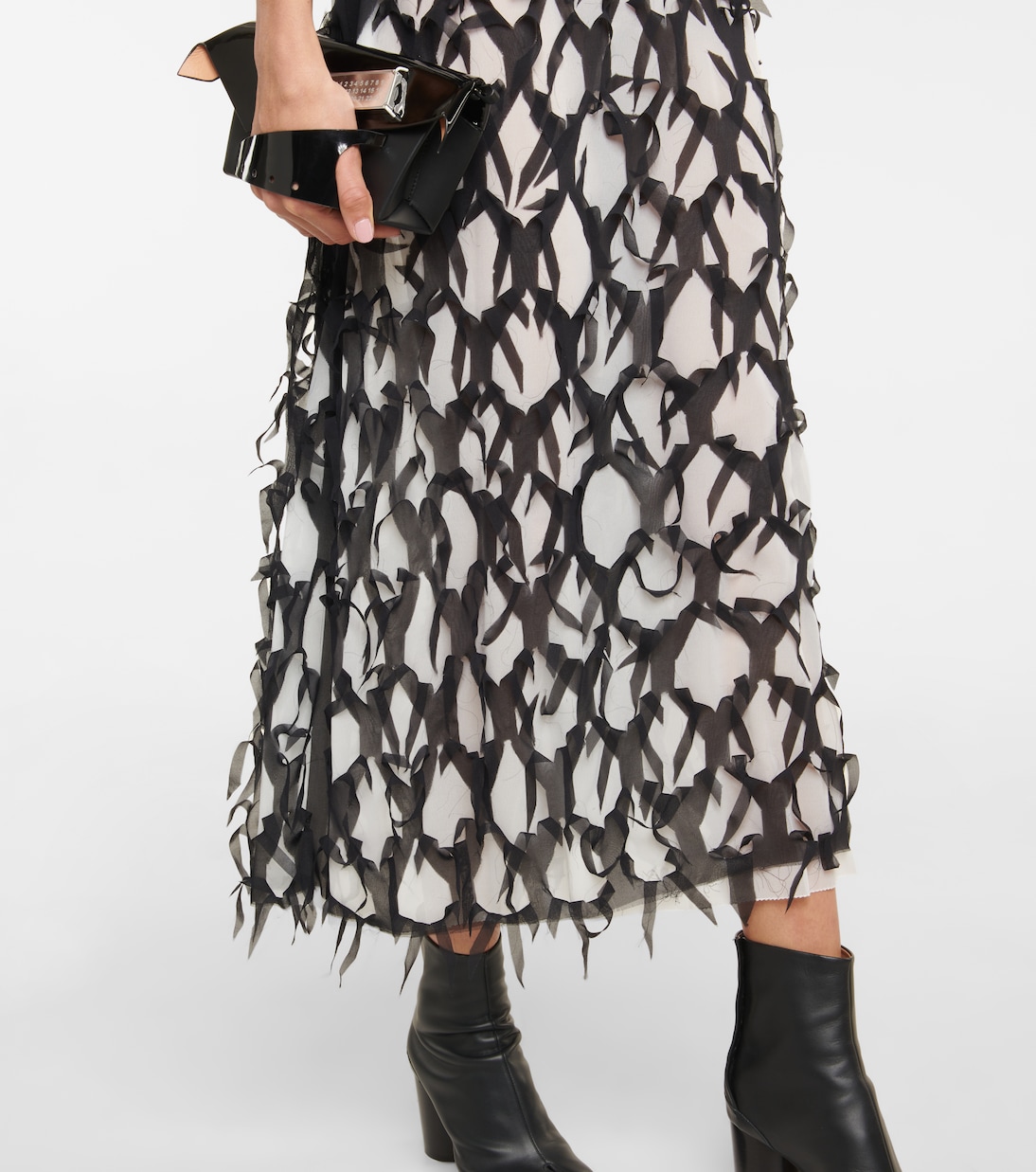 Ruffled silk-blend tulle midi dress | Maison Margiela