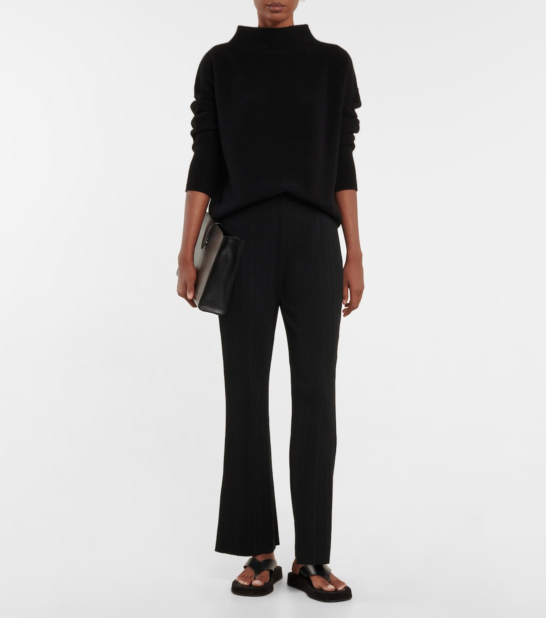 Pantalon évasé raccourci en coton mélangé | Vince