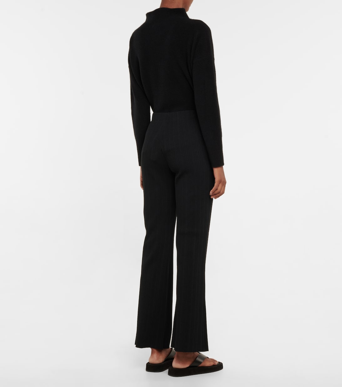 Pantalon évasé raccourci en coton mélangé | Vince