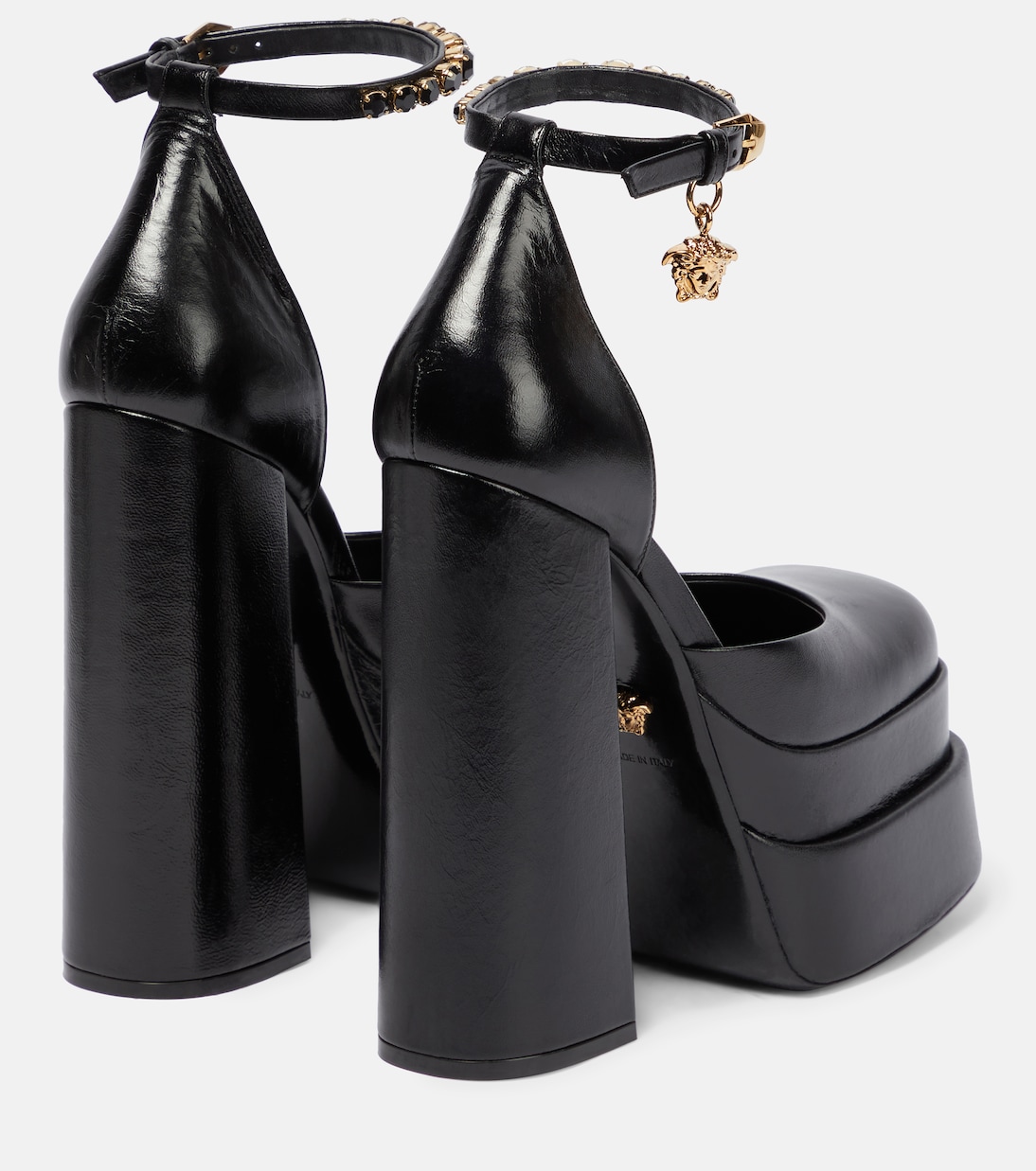 Medusa Aevitas leather platform pumps | Versace