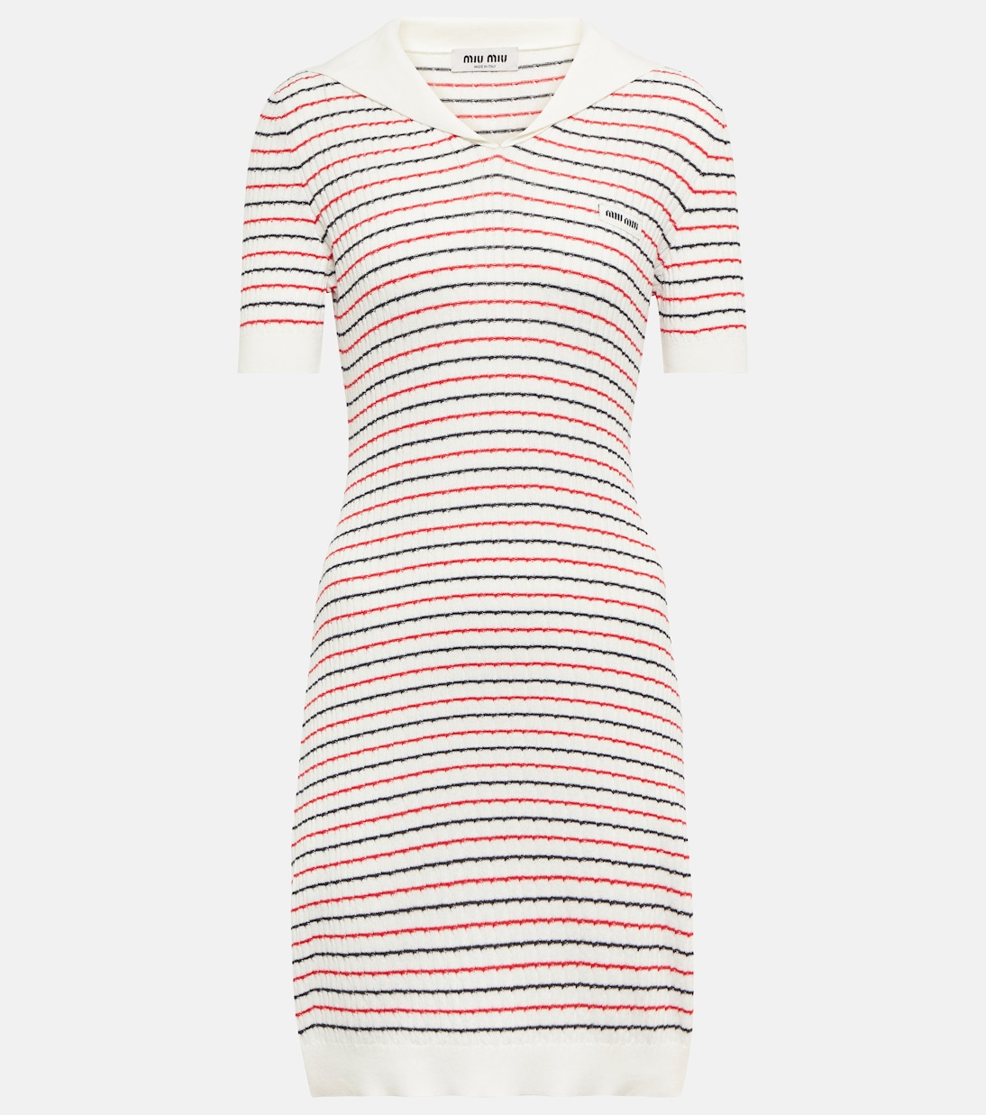 Miniabito in cotone a righe | Miu Miu