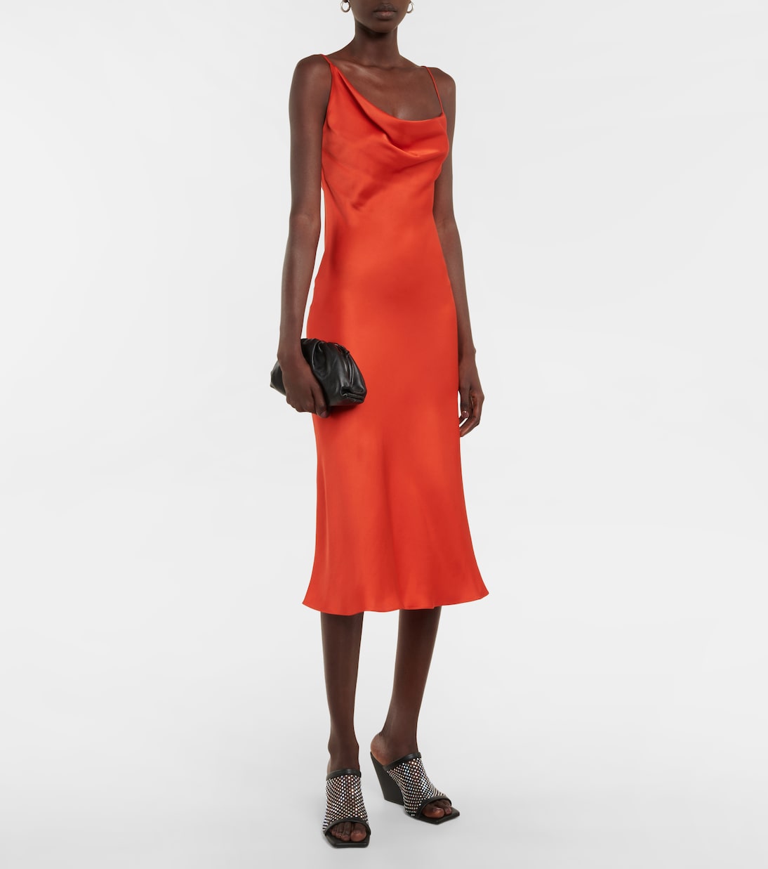 Asymmetric cowl-neck slip dress | Stella McCartney