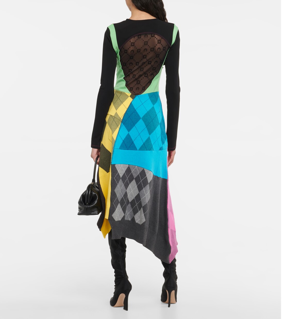 Vestido midi asimétrico de patchwork | Marine Serre