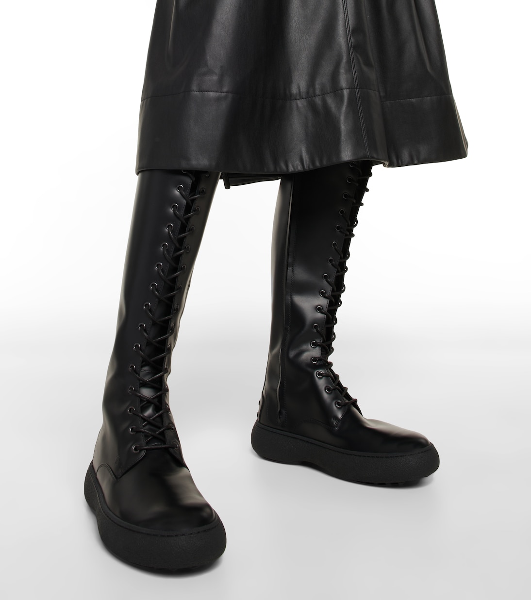 Botas altas de piel con cordones | Tod's