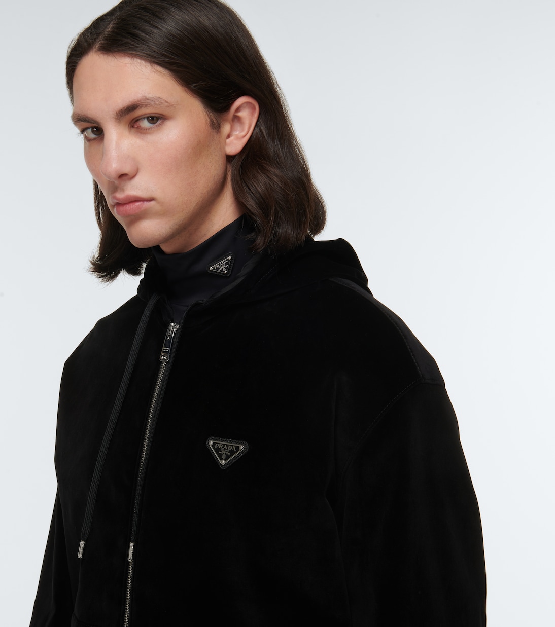 Kapuzenjacke aus Samt | Prada