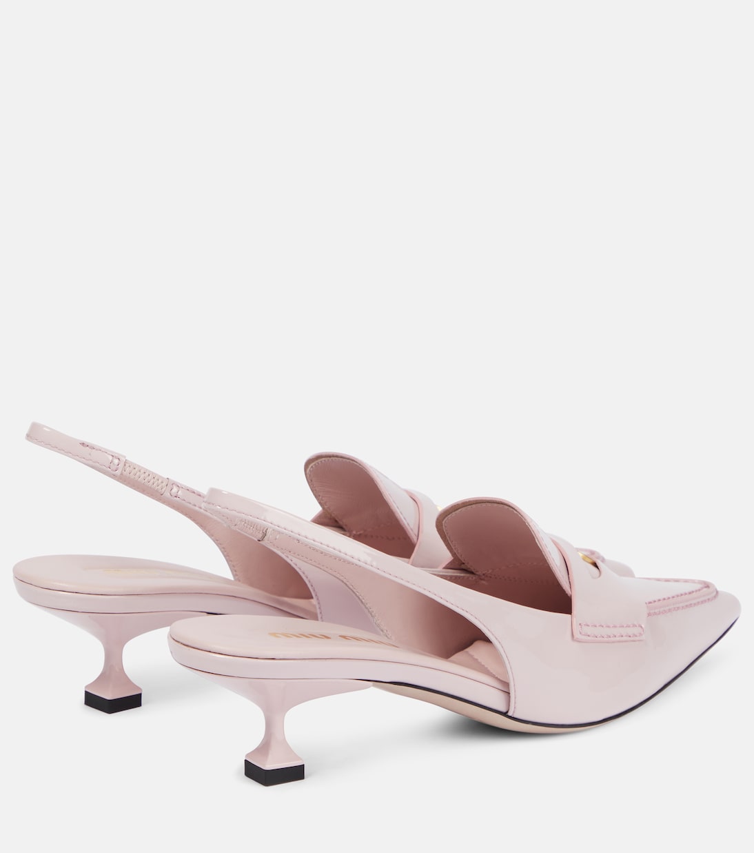 Mocassini slingback in vernice | Miu Miu