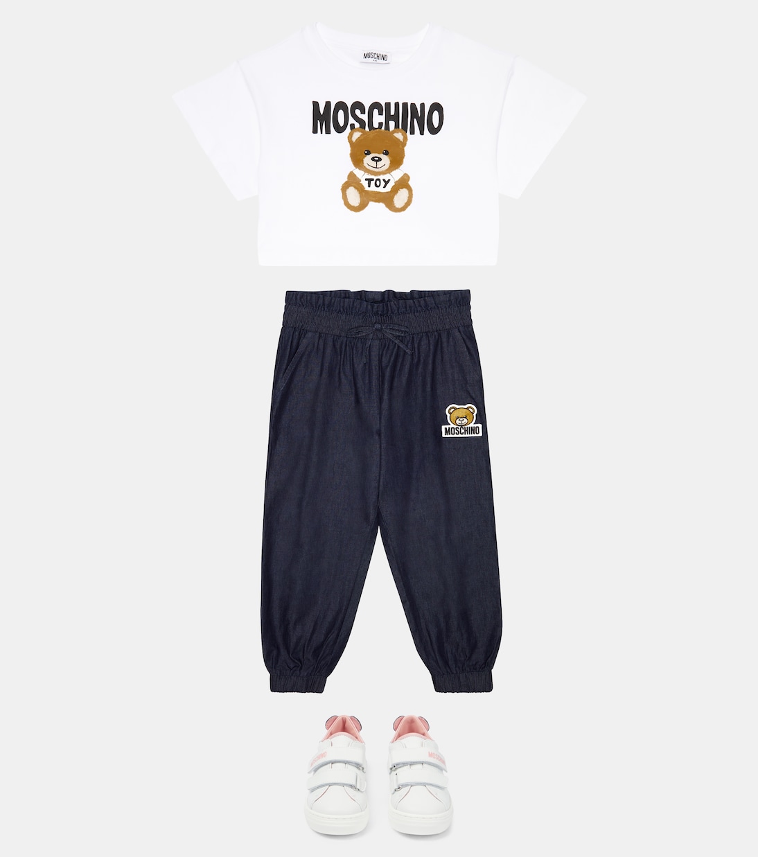 Jeans con orsetto ricamato | Moschino Kids