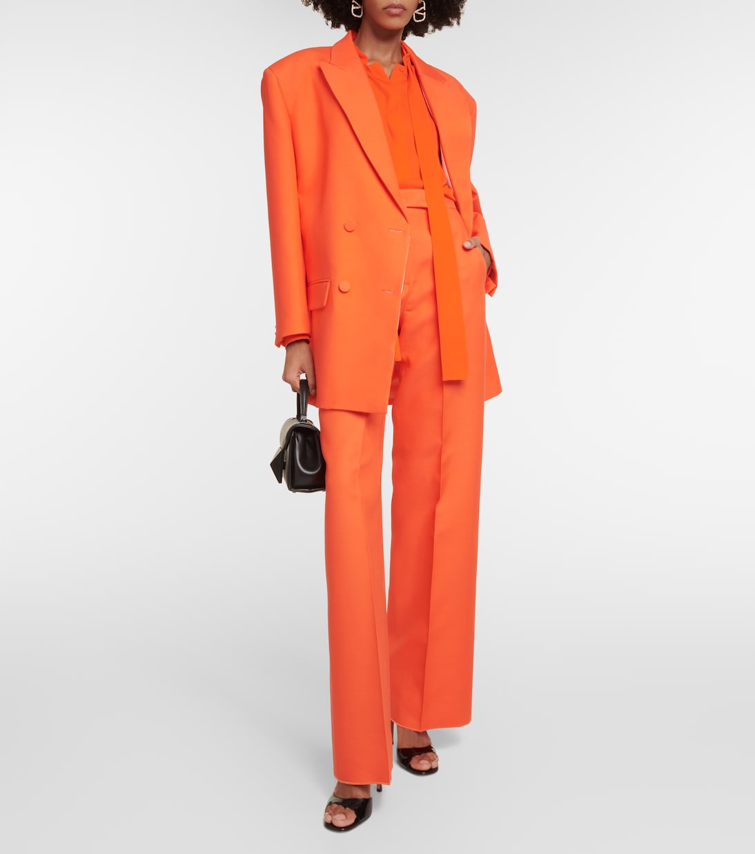 Pantaloni regular in lana e seta | Valentino