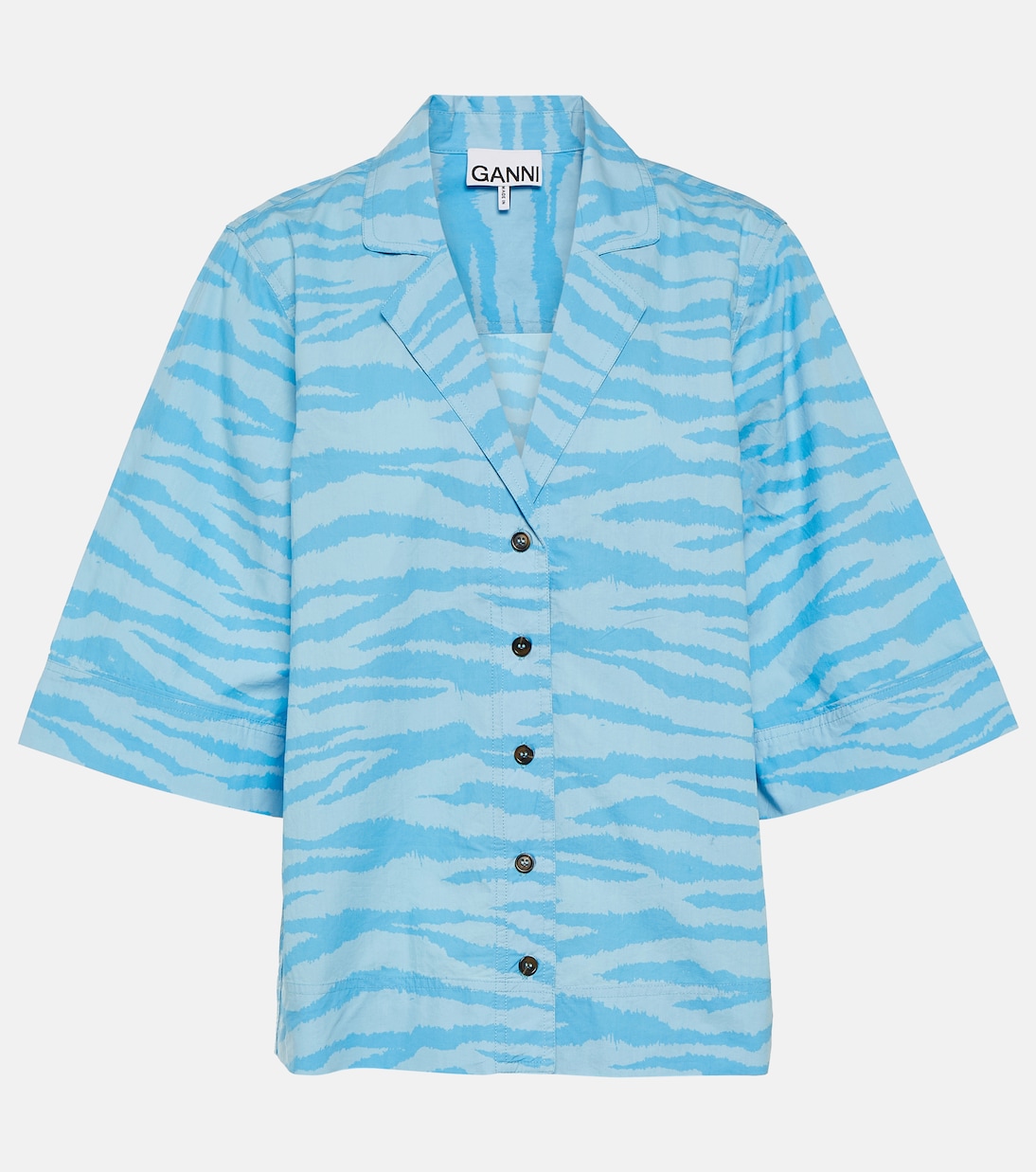Camicia in cotone con stampa | Ganni