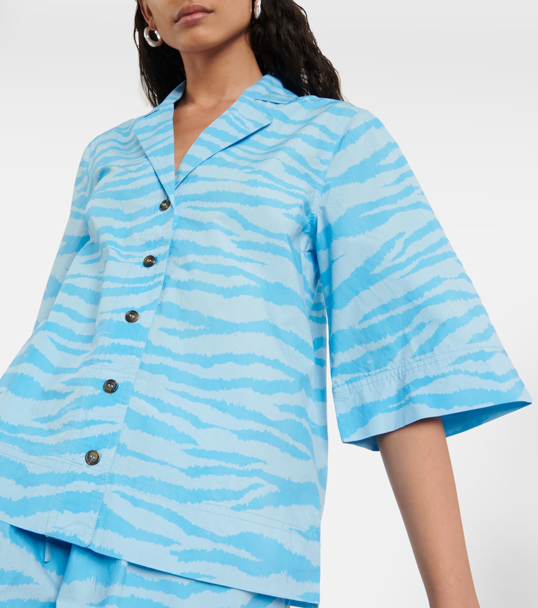 Camicia in cotone con stampa | Ganni