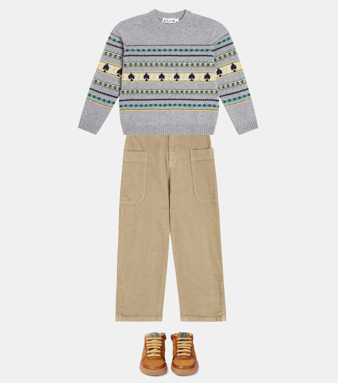 Pull Branco en jacquard de laine | Bonpoint